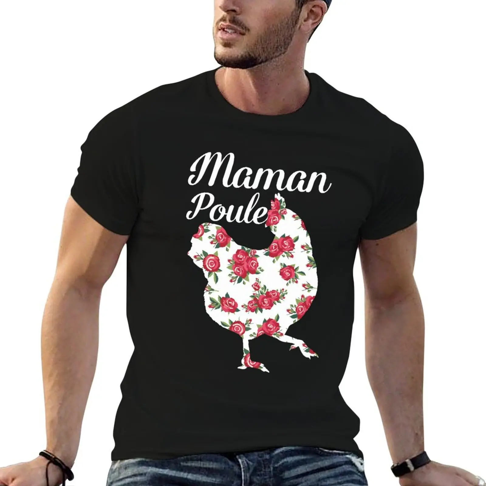 Hemden T-Shirt weiches T-Shirt Femme Cadeau Poule Dr?le Mères Maman des Mann Baumwollhemd Humor t Poulet Fête für