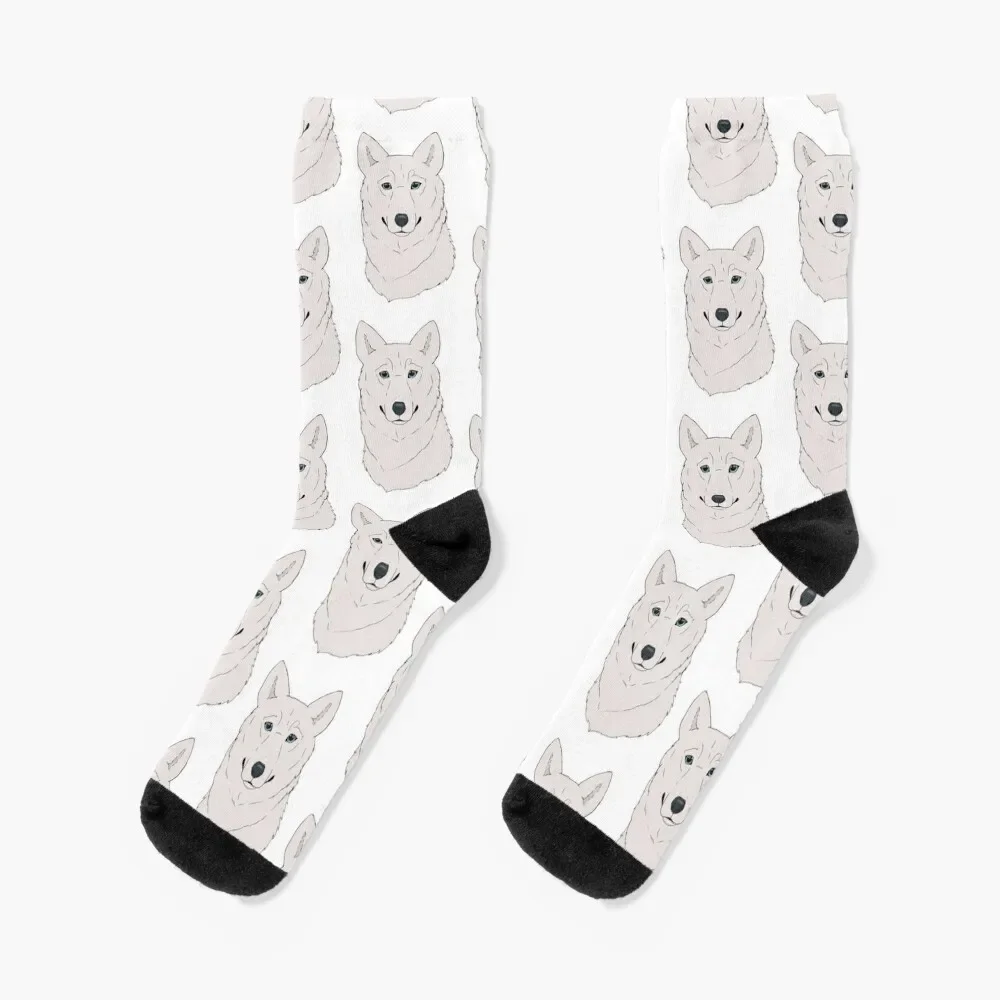 

Siberian Husky - White Socks Non-slip winter thermal Men's Socks Women's