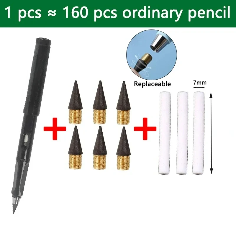 10 Pcs/Set Unlimited Eternal new Pencil No Ink Writing Magic Pencil for Writing Art Sketch Stationery kawaii pen school supplies