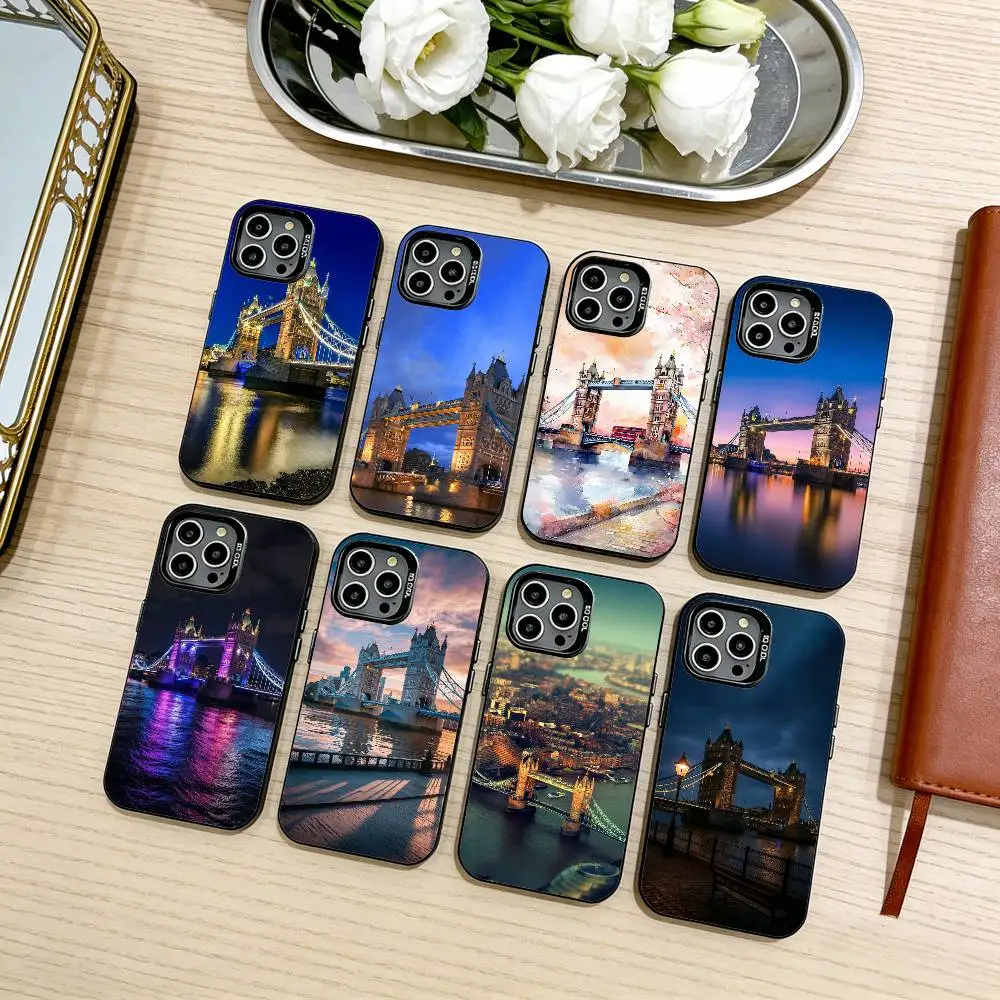 

Tower Bridge Phone Case For iPhone17,16,15,14,13,12,11 Plus,Pro Max Black Candy silver phone case