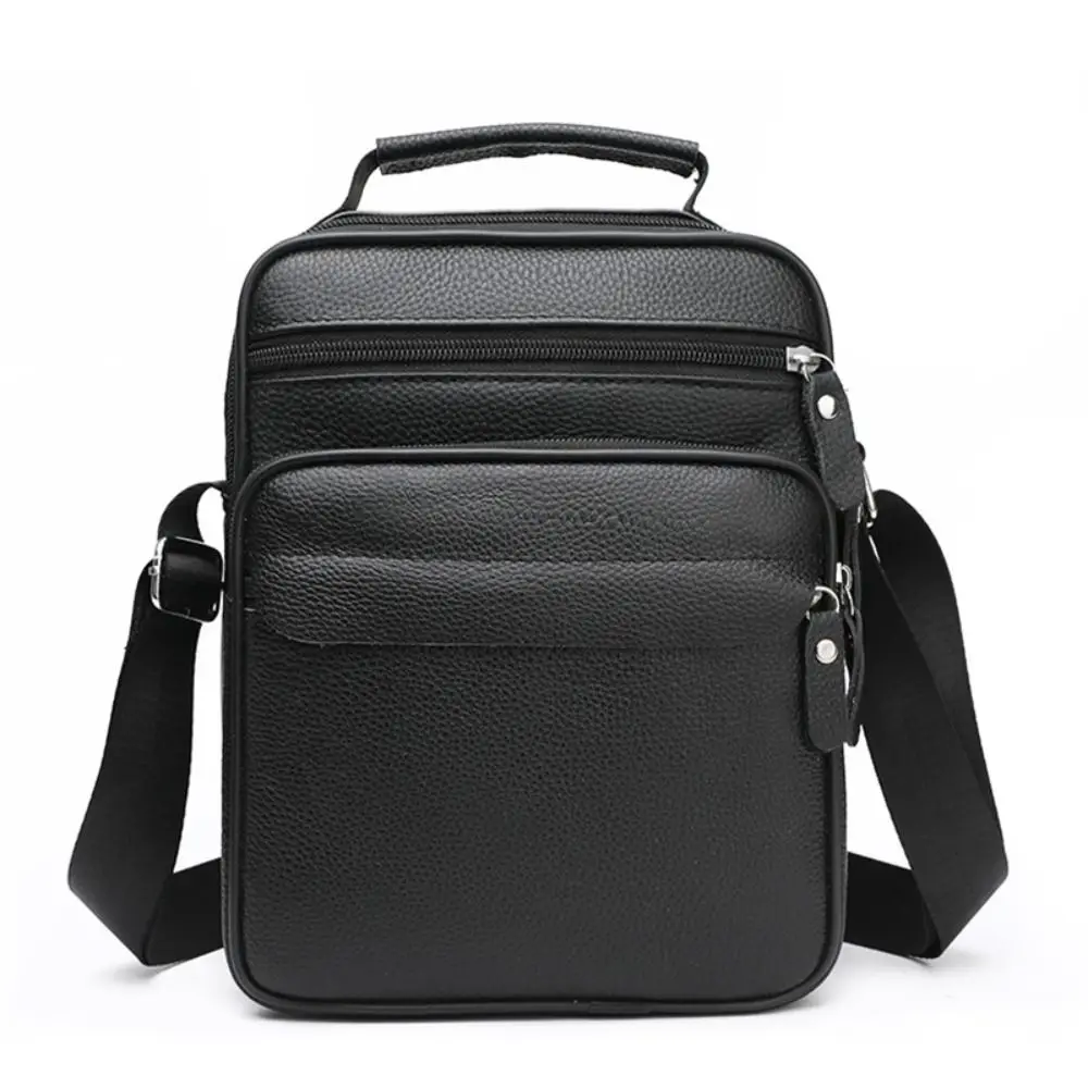 

New PU Leather PU Leather Shoulder Bag Black Waterproof Crossbody Bag Large Capacity Men's Messenger Bags Outdoor