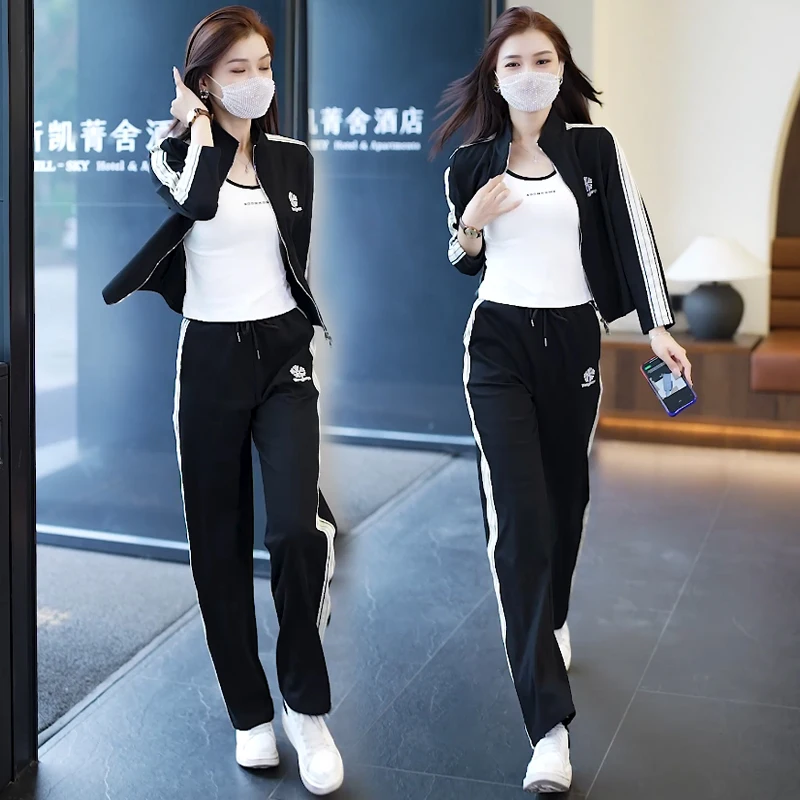 Spring Women Sportswear Tracksuit Long Sleeve Jacket Sweatshirt+pant Running Jogger Fitness Outfit Casual Workout Set Sport Suit