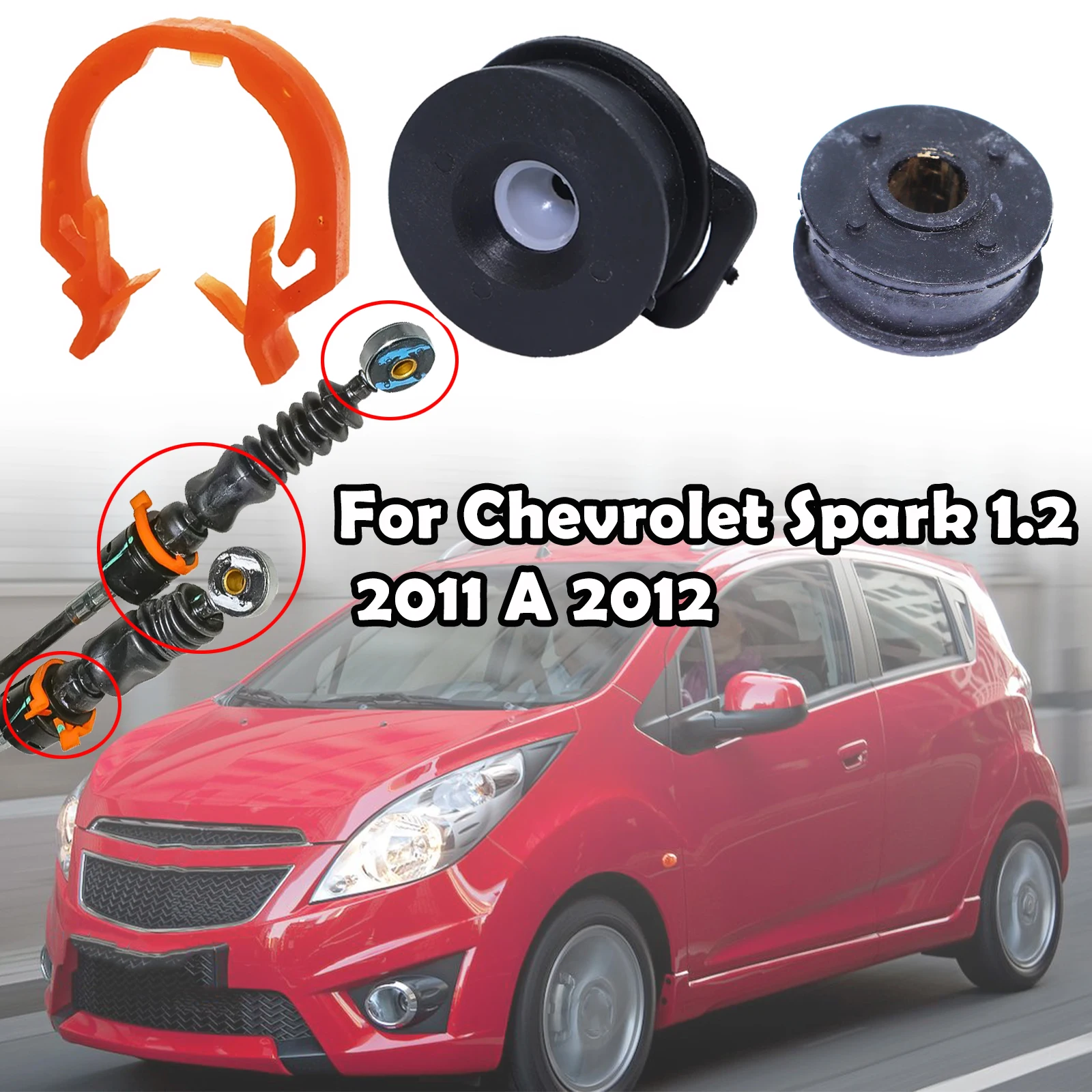 For Chevrolet Spark 1.2 2011 A 2012 Gear Selector Bushing MT Shift Lever Cable Linkage End Connector Retainer Clip Repair Kit 