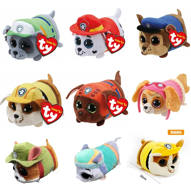 10cm Ty Beanie Big Eyes Stuffed Plush Toy Dog Mini Dolls Skye Marshall Rubble  Rocky Zuma Children Christmas Birthday Gifts