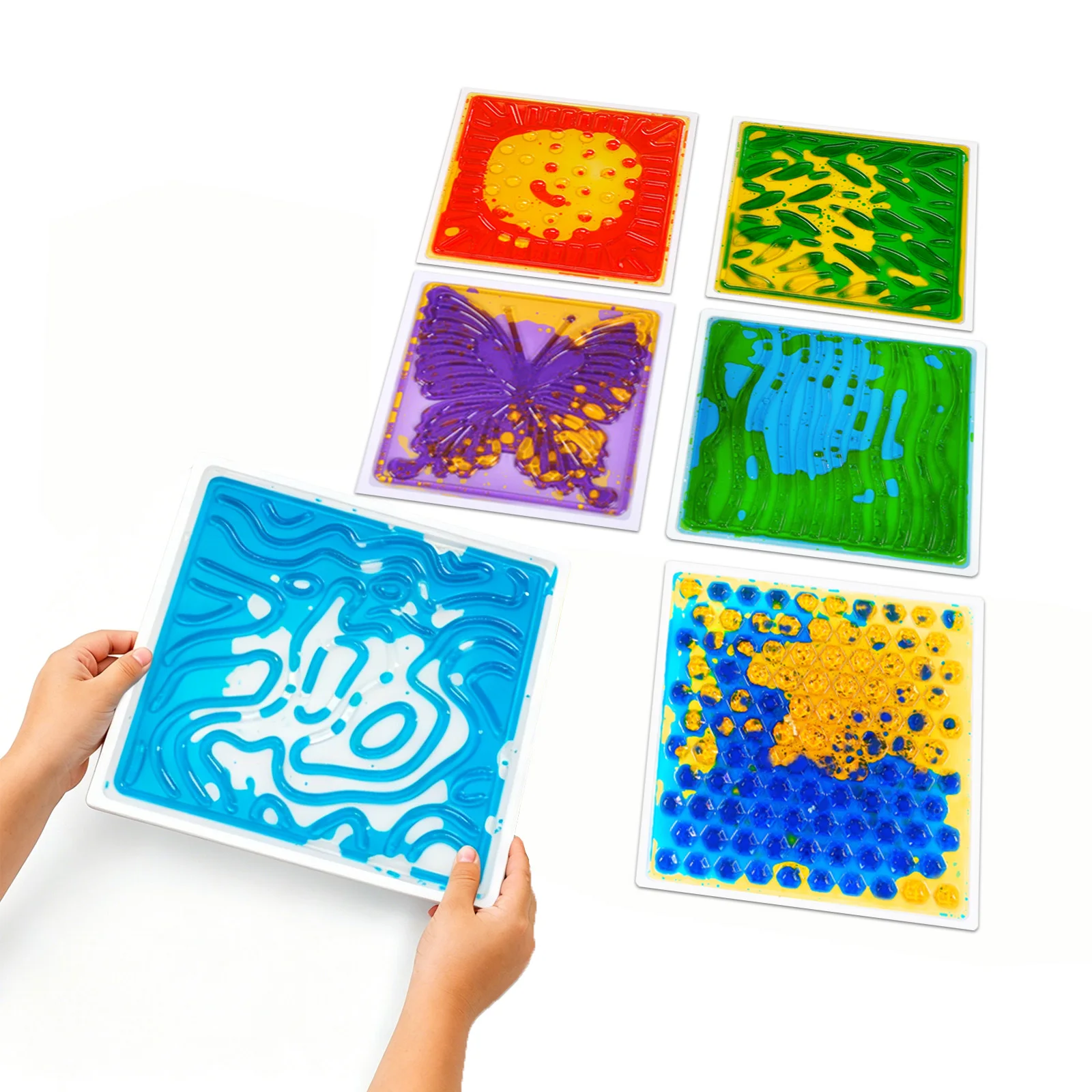 Texture Sensory Liquid Floor Tiles Noise Reduction Cushioned Mats Build Quiet Preschool Learning Playing Space