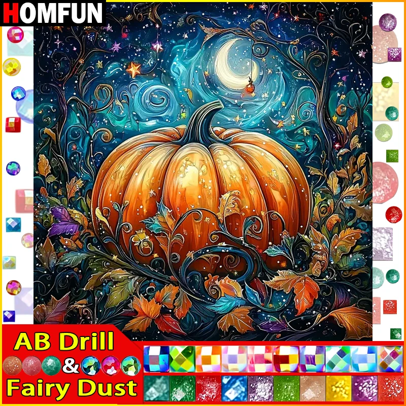 

HOMFUN сказочная пыль AB, алмазная живопись, пейзаж, тыква, луна, полная квадратная, круглая, «сделай сам», 5d алмазная вышивка, картина, искусство