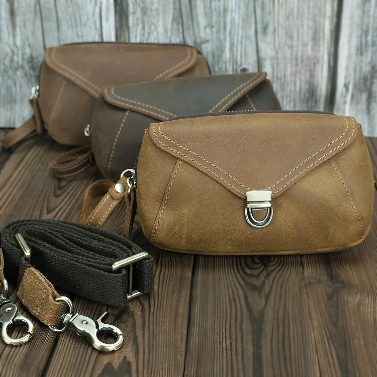 

Кожаная поясная сумка Crazy Horse из натуральной кожи, пояс для рабочей одежды, подвесной пояс для хранения мобильного телефона, кошелек с откидной пряжкой, поясная сумка