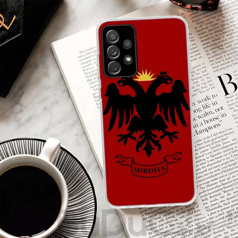 Albania Flag Eagle Phone Case For Samsung Galaxy A15 A14 A54 A13 A53 A12 A52S A55 A22 A23 A24 A32 A33 A34 A25 A35 A03S A04S A02S