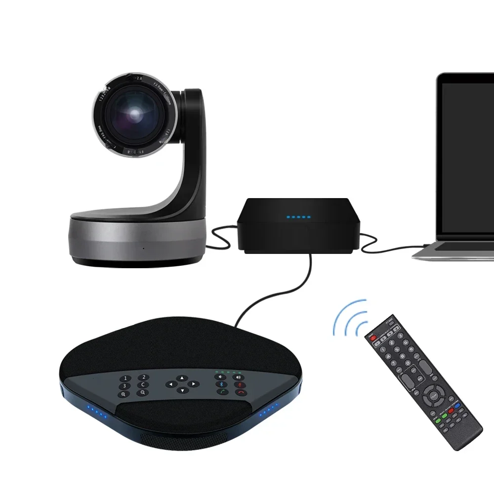 

Hot Sales 1080P 12x Optical Zoom Video Conference Call Camera Group With Speakerphone And HUB