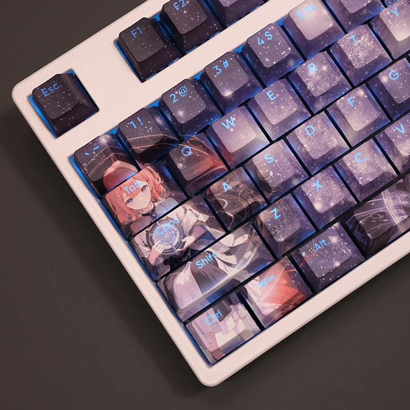 Asta 108 Keycap Honkai Star Rail PBT DYE Sublimation Light Transmitting Cherry Switch Cross Key Cover for Mechanical Keyboard