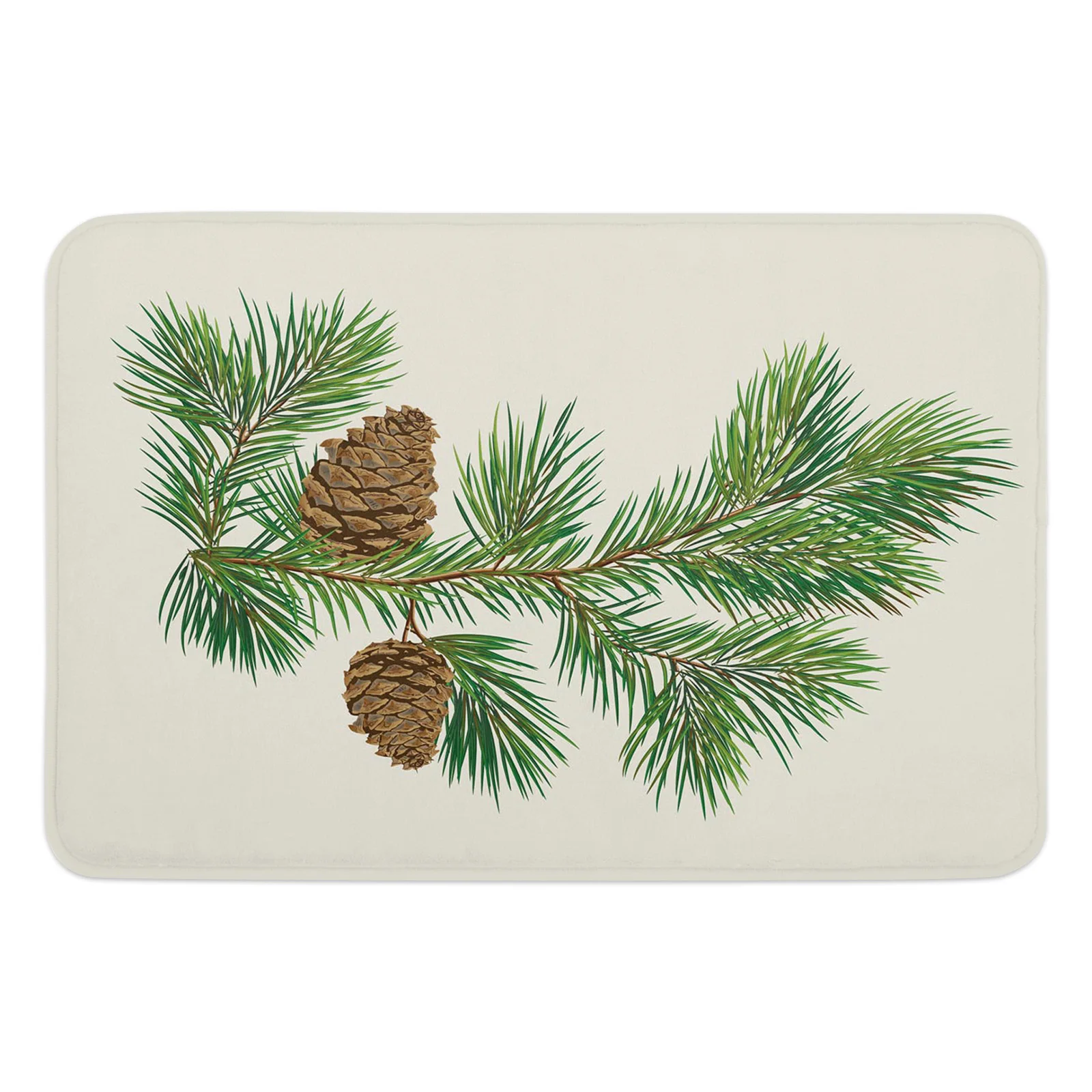 Christmas Tree Branches Pine Cones Doormat Decorations for Home Carpet Navidad Ornament New Year Gifts Xmas Party Decor Rug Mat