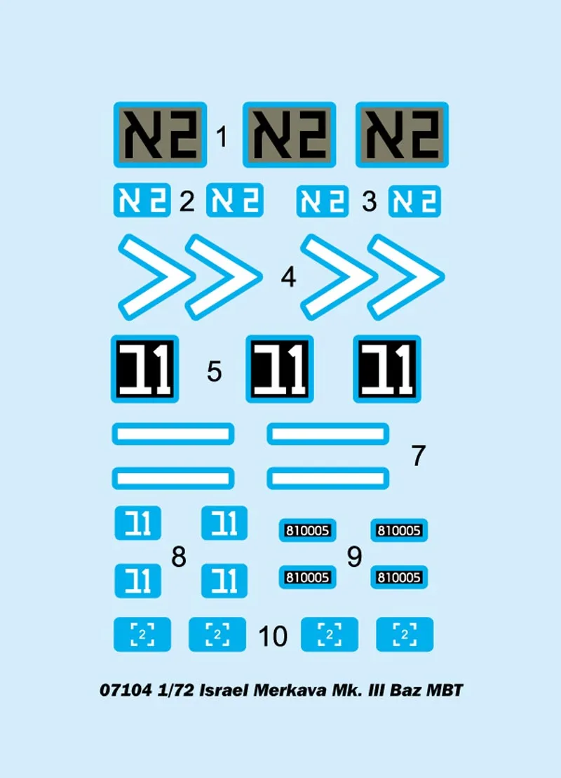 Trumpeter 07104 1/72 Scale Israeli Merkava MK III BAZ MBT Main Battle Tank Assembly Plastic Military Toy Model Building Kit