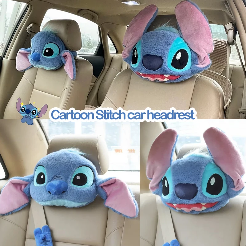 

Disney Stitch подголовник, подушка для спины, чехол для ремня безопасности, декор автомобиля, мягкая мультяшная подушка, подушка для спинки дивана-кровати, подарочная игрушка