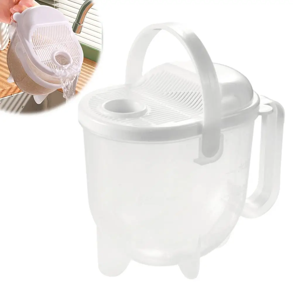 1pcs Rice Washing Automatic Device Multifunction Quick-Clean Grain Washer Machine with Secure Latch Efficient Colander Kitchen