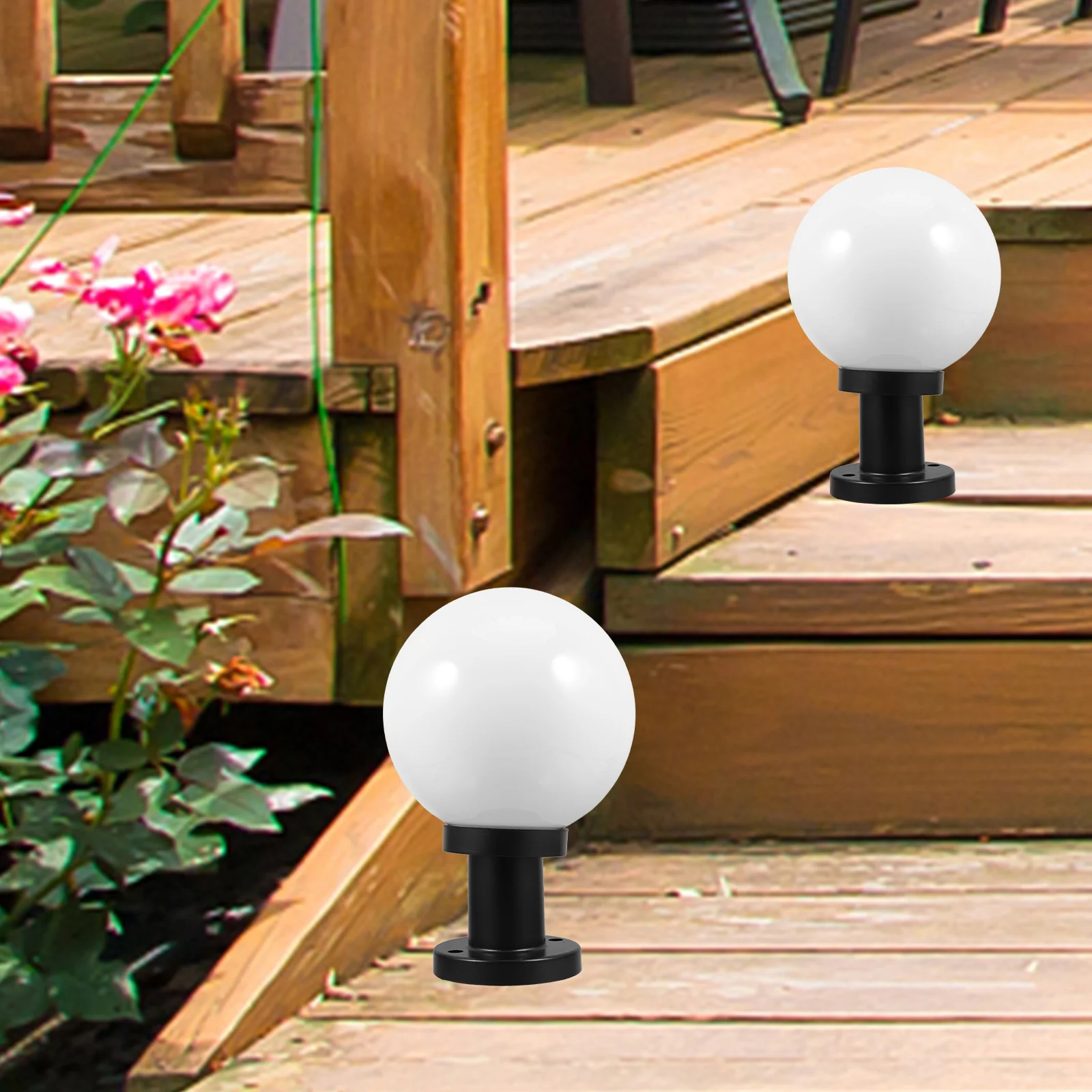 

Globe Shade Fence Lights White Ceiling Fan Outdoor Lamp Post Fixture Lantern Plastic