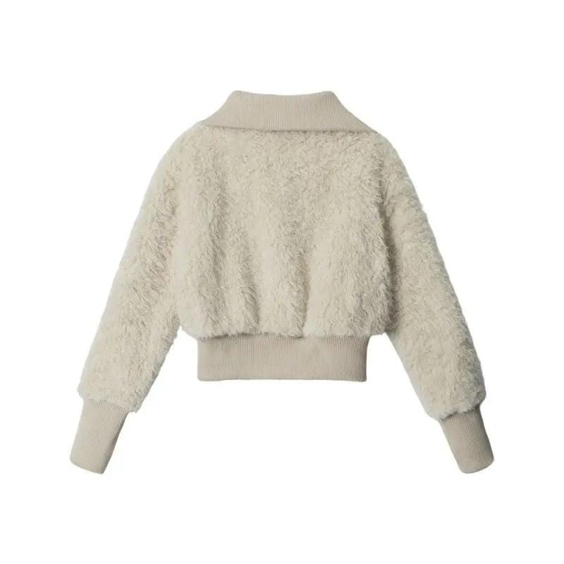 HeyHenry American Sle ort Thiened abrigo de lana para mujer cálido relleno de algodón que cubre la cintura Jaet de invierno Color puro