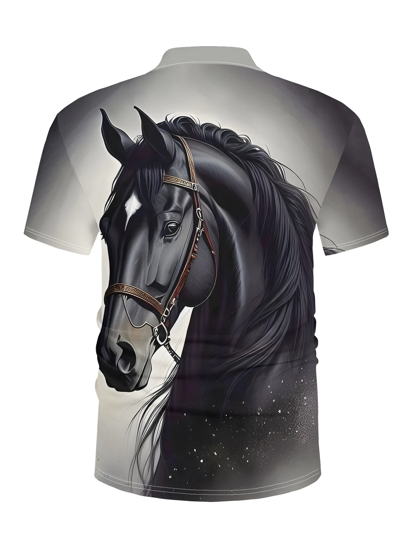 2026 Summer Fashion Cool Colorful Vector Steed Design New 3D Printing Fast Drying Polo Shirt Business Elite Sportswear
