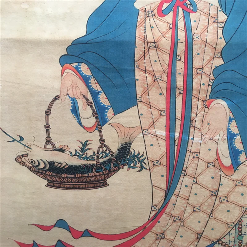 تشانغ Daqian الفنان الصيني الأسماك الأزرق ماسترواك ورق الأرز انقطاع طلاء جدران التصميم التقليدي التمرير سلسلة القديمة ماستر