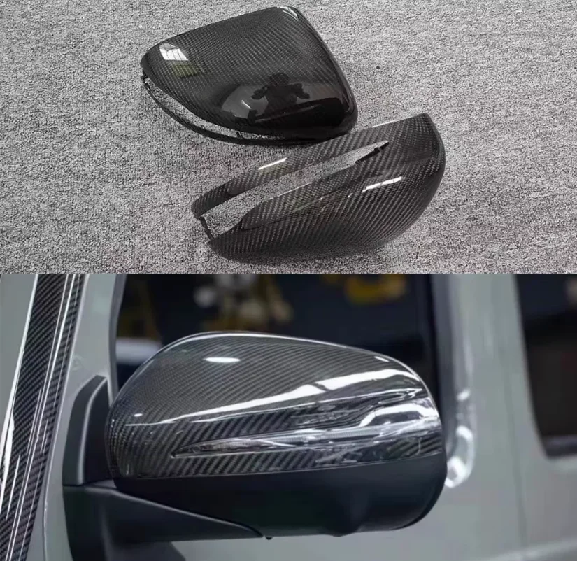 Real Dry Forged Carbon Fiber Replacement Side Door Mirror Cover For Mercedes G GLE GLS Class W464 W167 X167 2019-2024