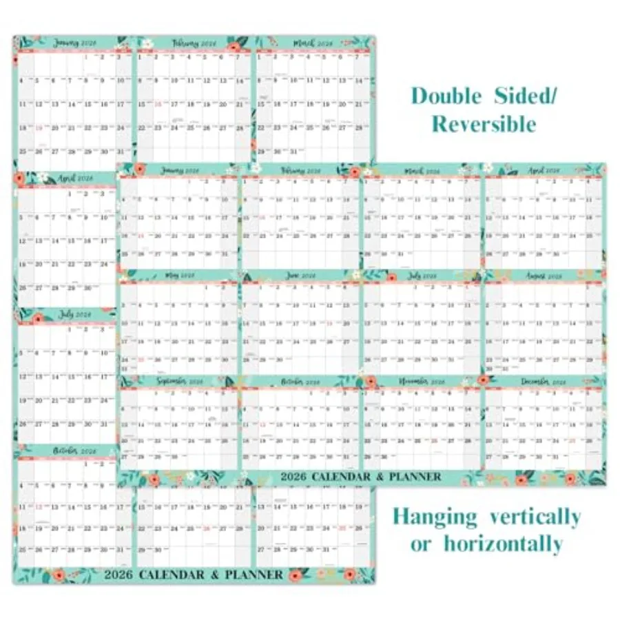 2026 Yearly Wall Calendar Dry Erase Calendar Erasable Wall Calendar 2026 JAN 2026 DEC 2026 12 Months Yearly Calendar 34.8'' × 2