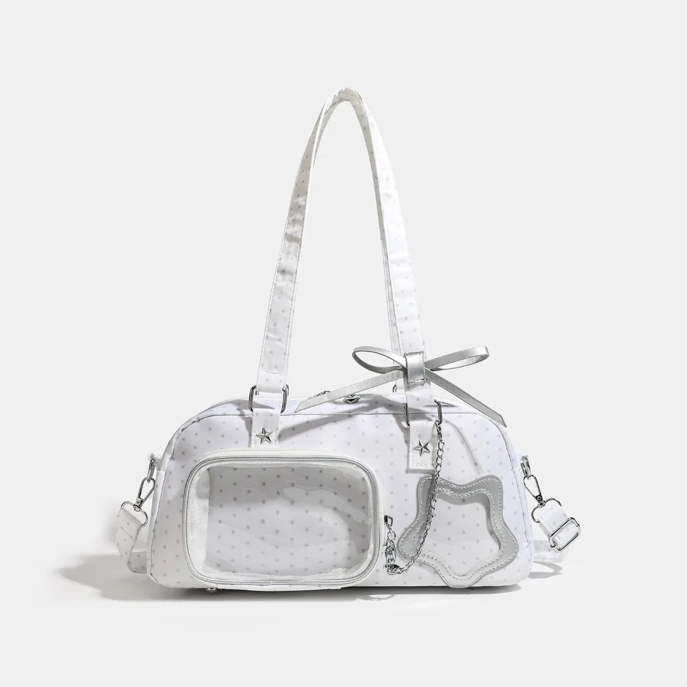 Anime Polka Dot Ita Crossbody Bag for Girl Y2K  Style Star Print Shoulder Purse for Concert Kawaii Korean Trendy Doll Bag