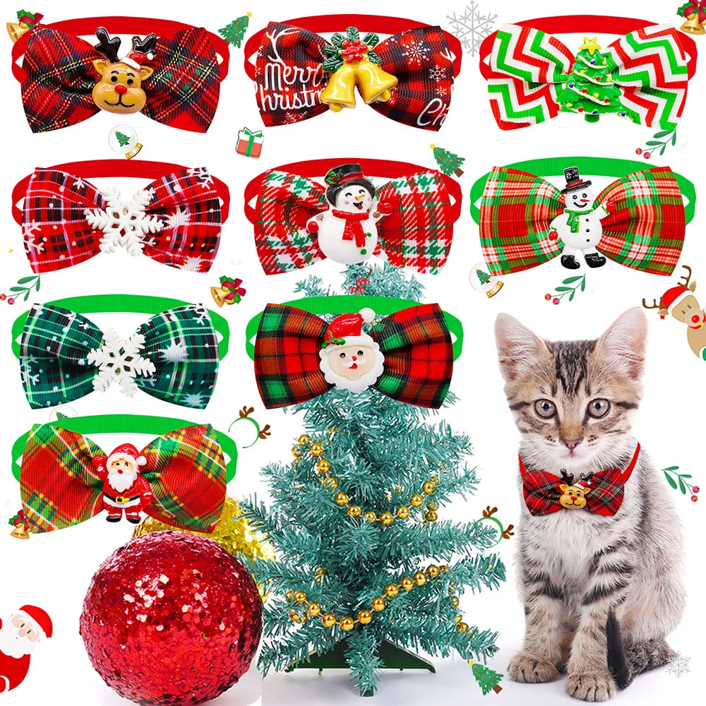 

20/40PCS Christmas Bowties For Dogs Adjustable Dog Bowties Winter Dog Grooming Accessories Pet Dog Bow Ties Necktie Pet Supplies