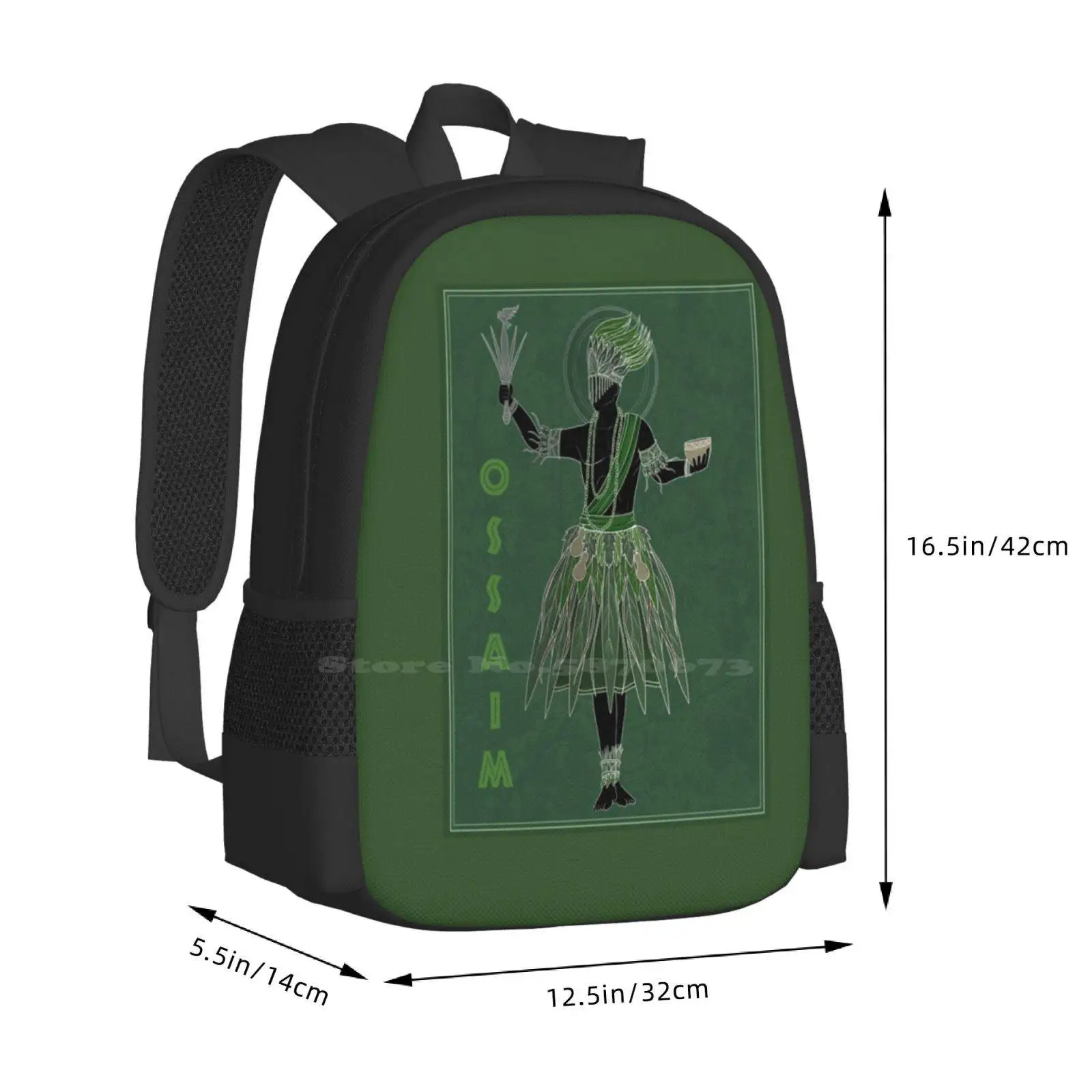 Ossaim Fashion Pattern Design Travel Laptop School Backpack Bag Ossaim Orixa Umbanda Orisha Ossayn Ewe