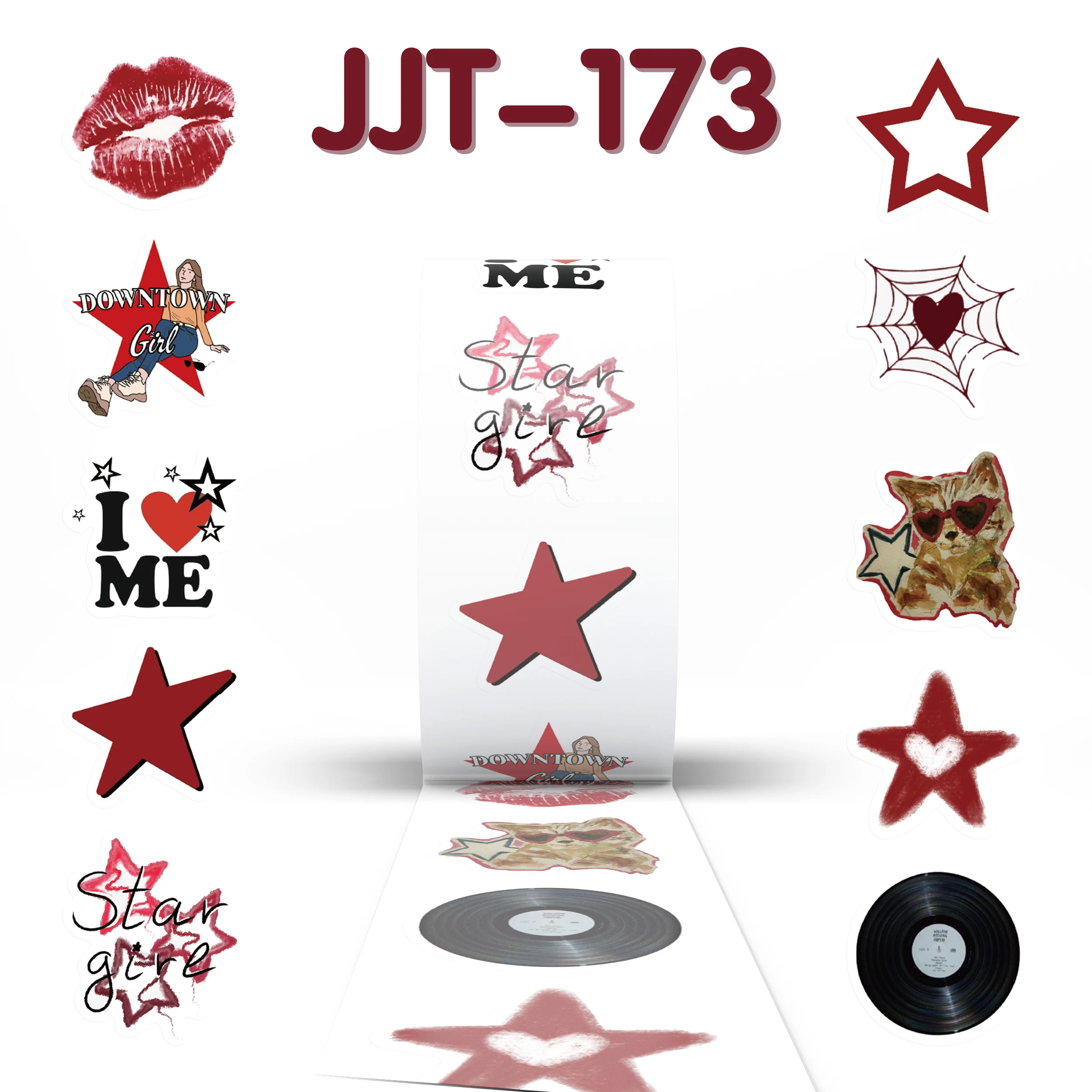 

500 шт. в рулоне, крутая наклейка в центре города, кокетка y2k, эстетические винтажные наклейки, сделай сам, автомобильный конверт, ноутбук, скрапбук, наклейки на мотоцикл