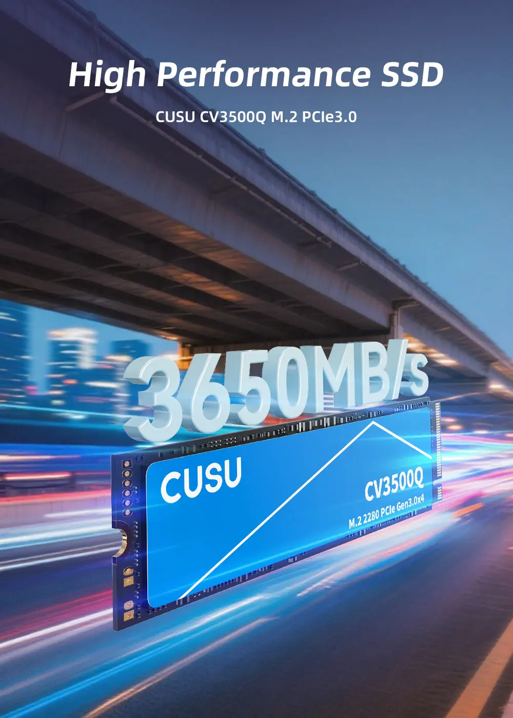 Cusu SSD NVMe M2 512GB 1TB 2TB SSD PCIe3.0 M.2 2280 Disco rígido