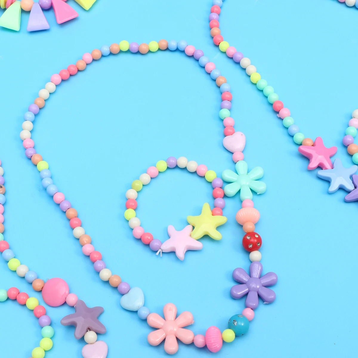 

Children Necklace Bracelet Acrylic Jewelry Beads Sets 10 Sets Multi Colored Girls Toy Collection Christmas Accessories