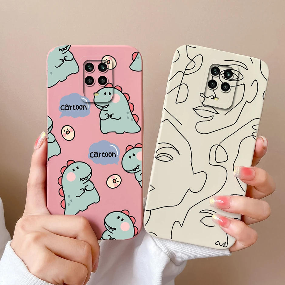 Cases For Redmi Note 9T 9S Cute Cartoon Dinosaur Silicone Soft TPU Phone Cover For RedmiNote9S 9 T Ultrathin Fundas Bumper Coque