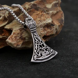 New Design Viking Thor's Axe Pendant Punk Stainless Steel Nordic Celtic Knots Necklace for Men Amulet Jewelry Gifts Dropshipping