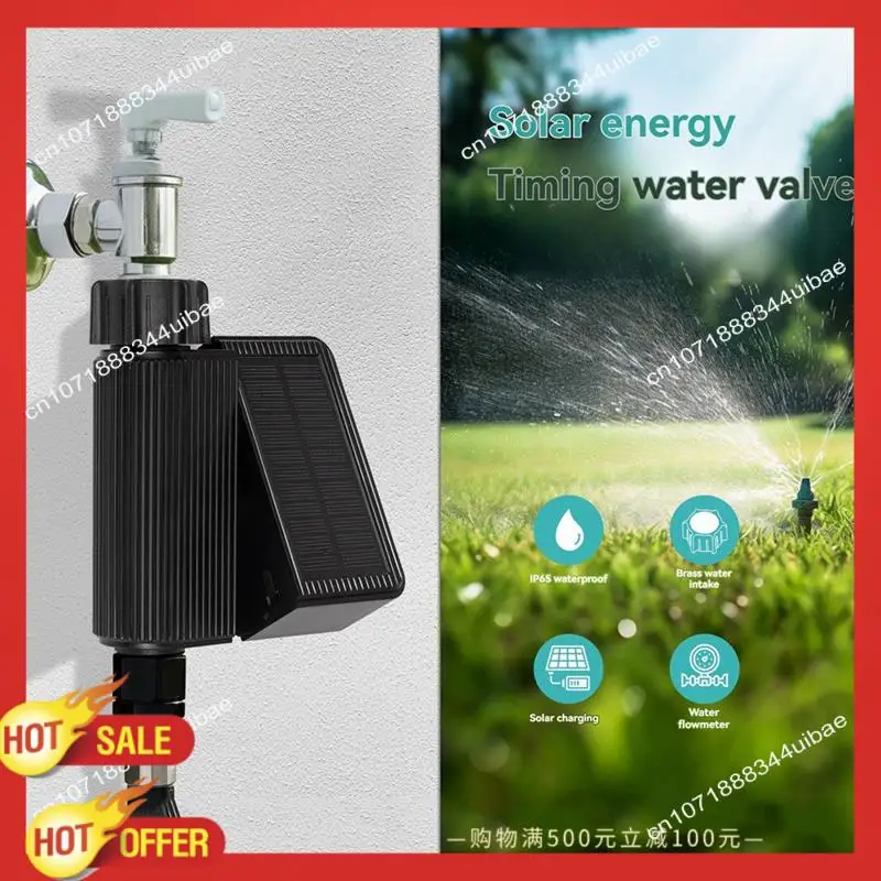 B47C Tuya 스마트 홈 Wifi 시간 제한 관개 워터 밸브 IP65 황동 입구가있는 방수 태양 광 발전 Irrigator US 인터페이스