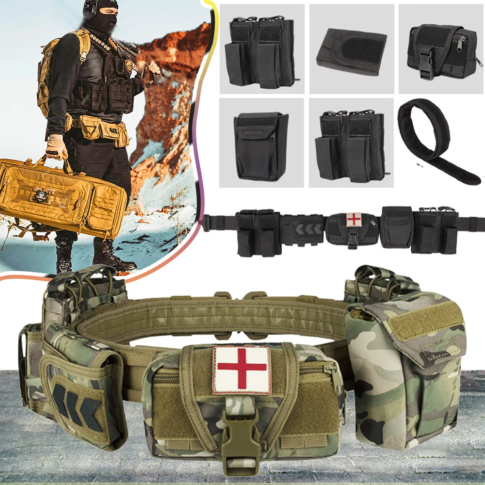 

Tactical Multifunctional Belt Airsoft 5 in 1 Quick Release Utility Waist Bag with Accessories Pouches Outdoor Hunting Equipment