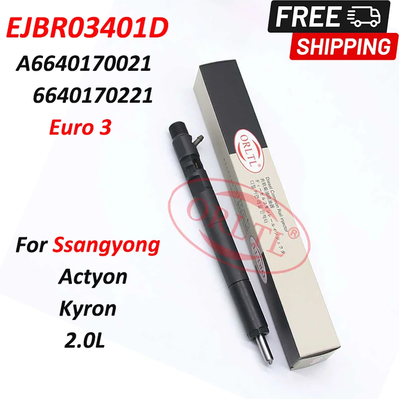 

A6640170021 Common Rail Injector EJBR03401D Diesel Fuel Sprayer 6640170221 For Ssangyong Actyon Nozzle EJB R03401D