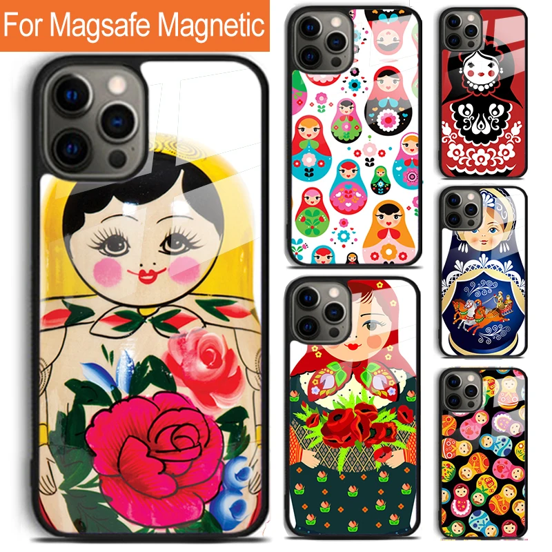 Babushka Matryoshka Red Russian Doll Phone Case For iPhone 16 15 14 13 12 Pro Max Plus Magsafe Magnetic Wireless Charging Cover