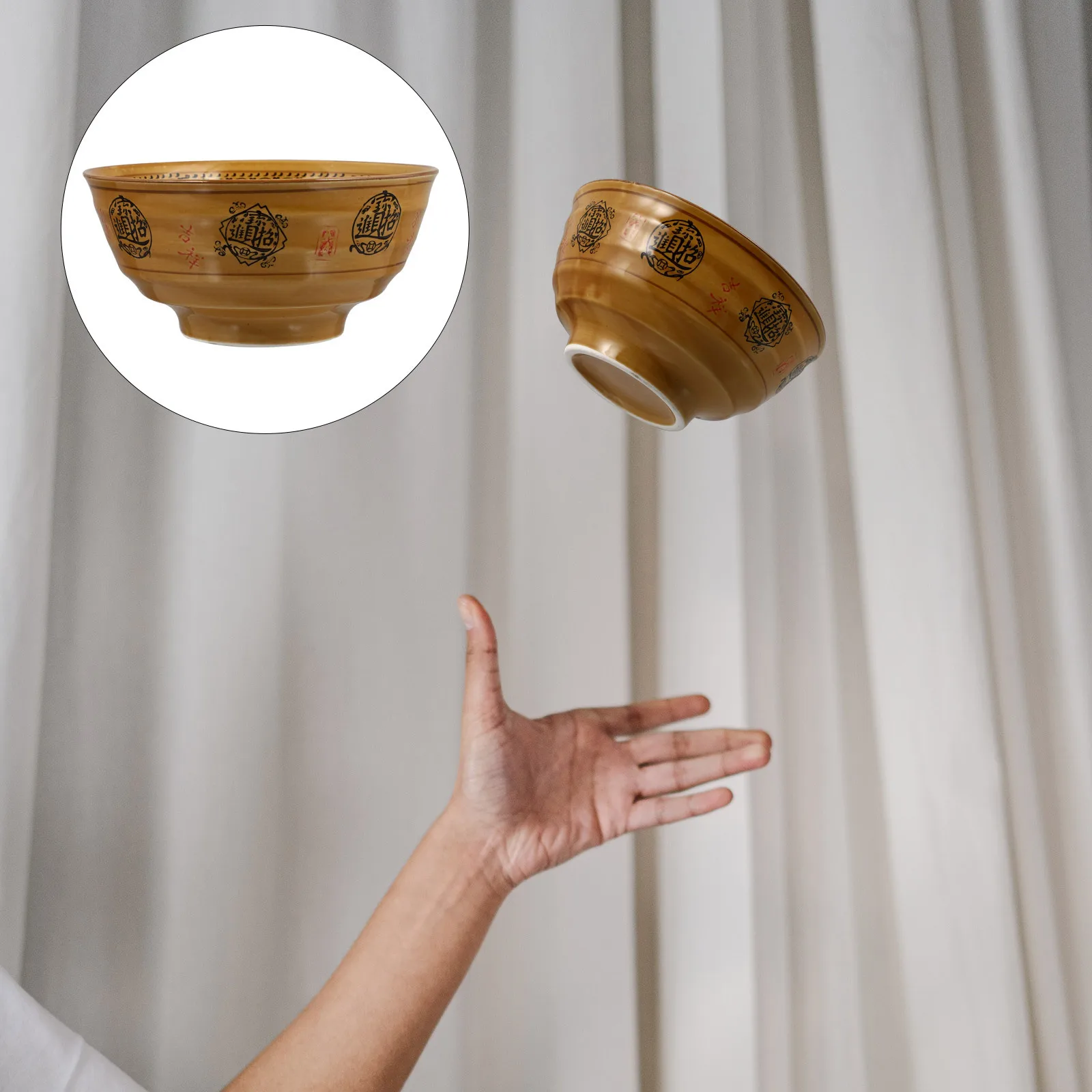 

1Pcs Ceramic Ramen Bowl Food Grade Safe for Soup Noodles Salad Pasta Fruits Home Kitchen Noodle Bowl Food Container