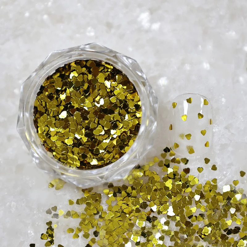 1Jar 1mm 미니 스파클링 러브 네일 반짝이 스파클링 하트 네일 장식 네일 살롱 디자인 귀여운 액세서리 DIY 네일 아트 디자인