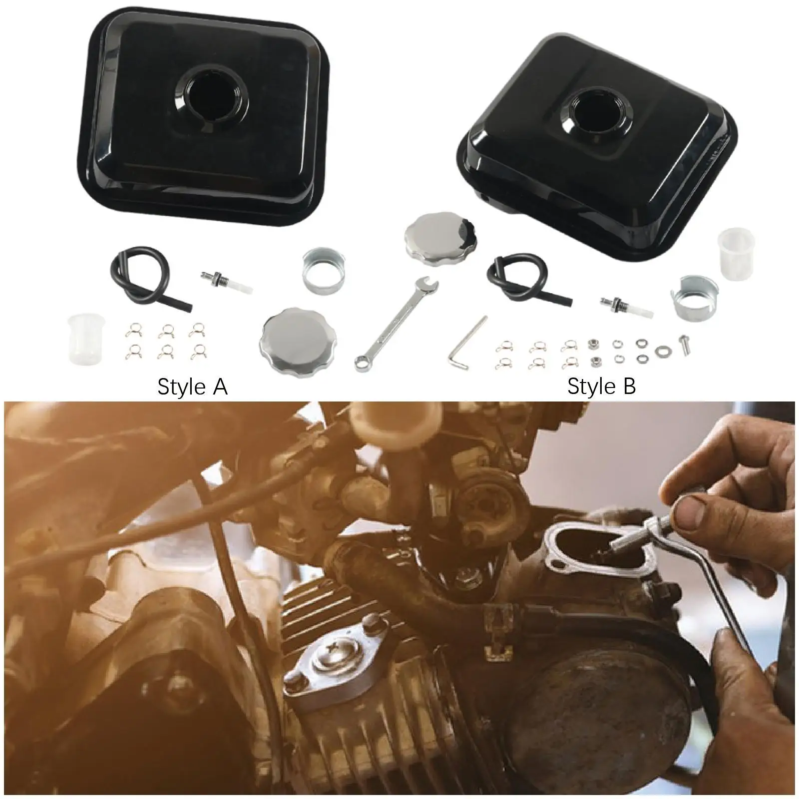 Motorgastank Roestvrij dopmontage Metaal Stevig Eenvoudige installatie 0,8