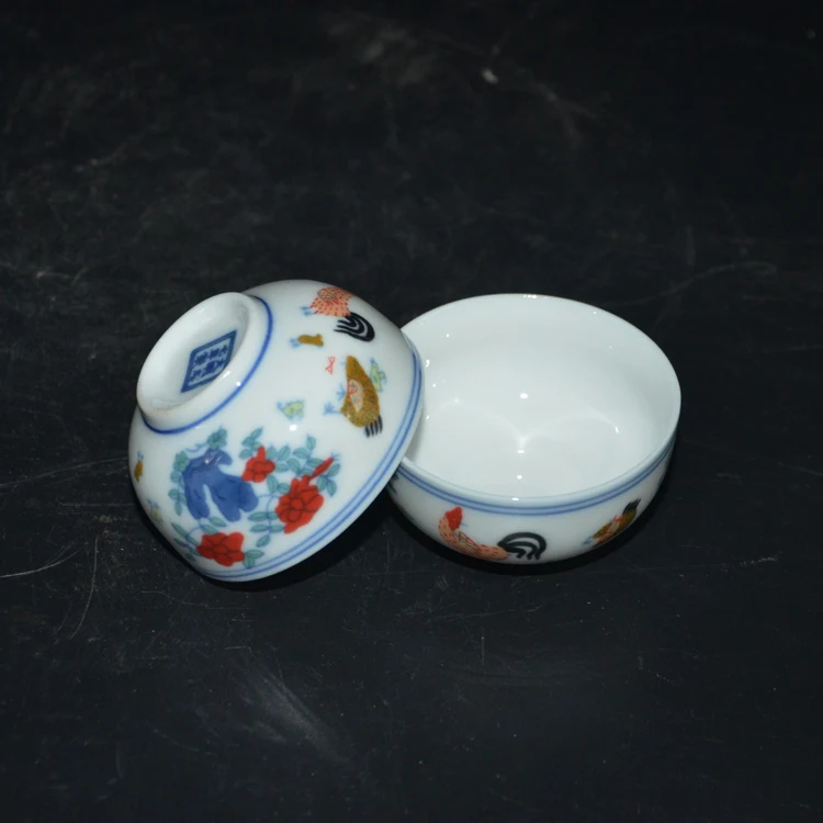 Antique Porcelain Small Teacup Wine Cup Ceramic Collection Copy Imitate Ming Dynasty