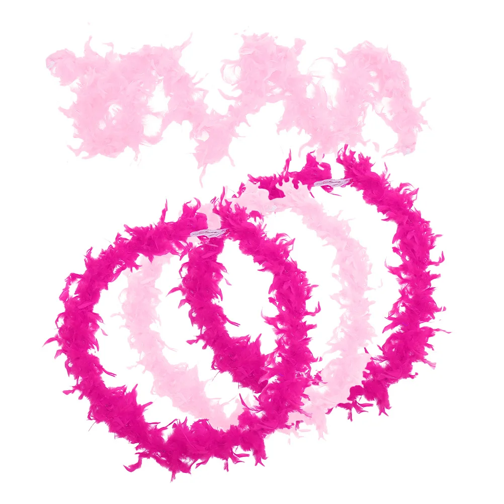 

4Pcs Plume Strips Boa Accessories Long Colorful Plume Trim for Party Costume DIY Craft Sewing Boa Decorations Boas for Party