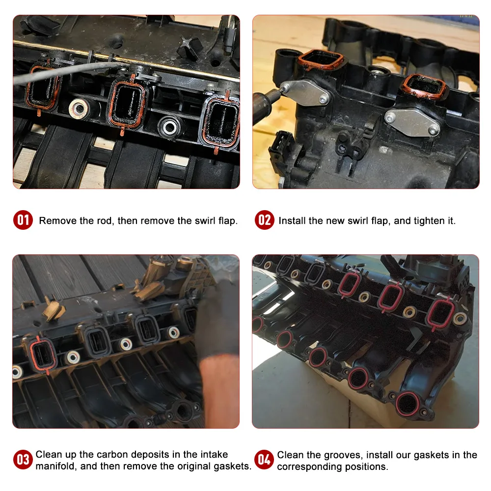 Guarnizione della guarnizione del collettore di aspirazione della piastra e della guarnizione del Flap di turbolenza per BMW M57 E39 E60 E46 E38 E53