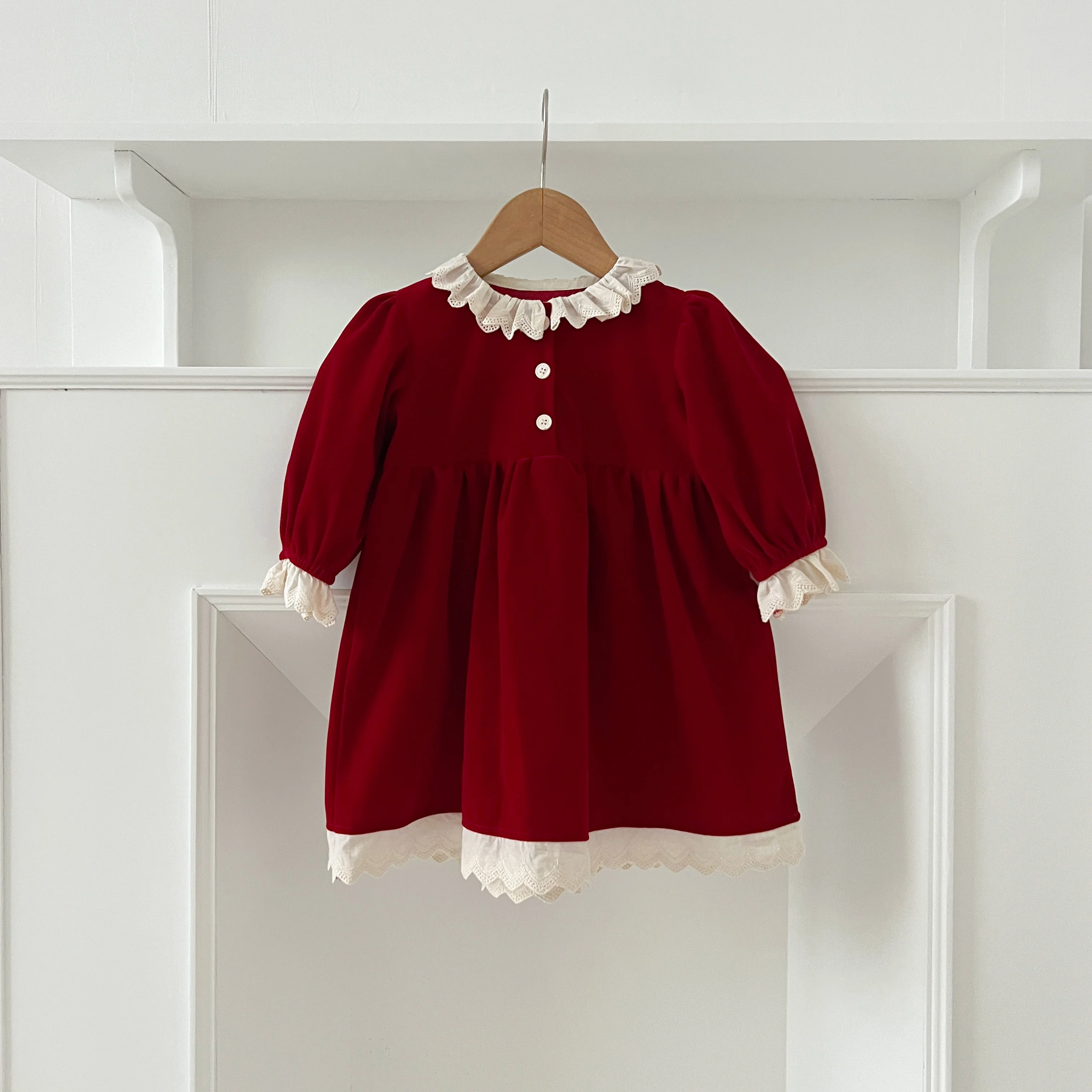 Weihnachten Party Kleid Baby Mädchen Bogen Prinzessin Rüschen Finish Kleid Mode Weihnachten Urlaub Herbst Winter Tragen Kinder Mädchen Kleid – Detail 27