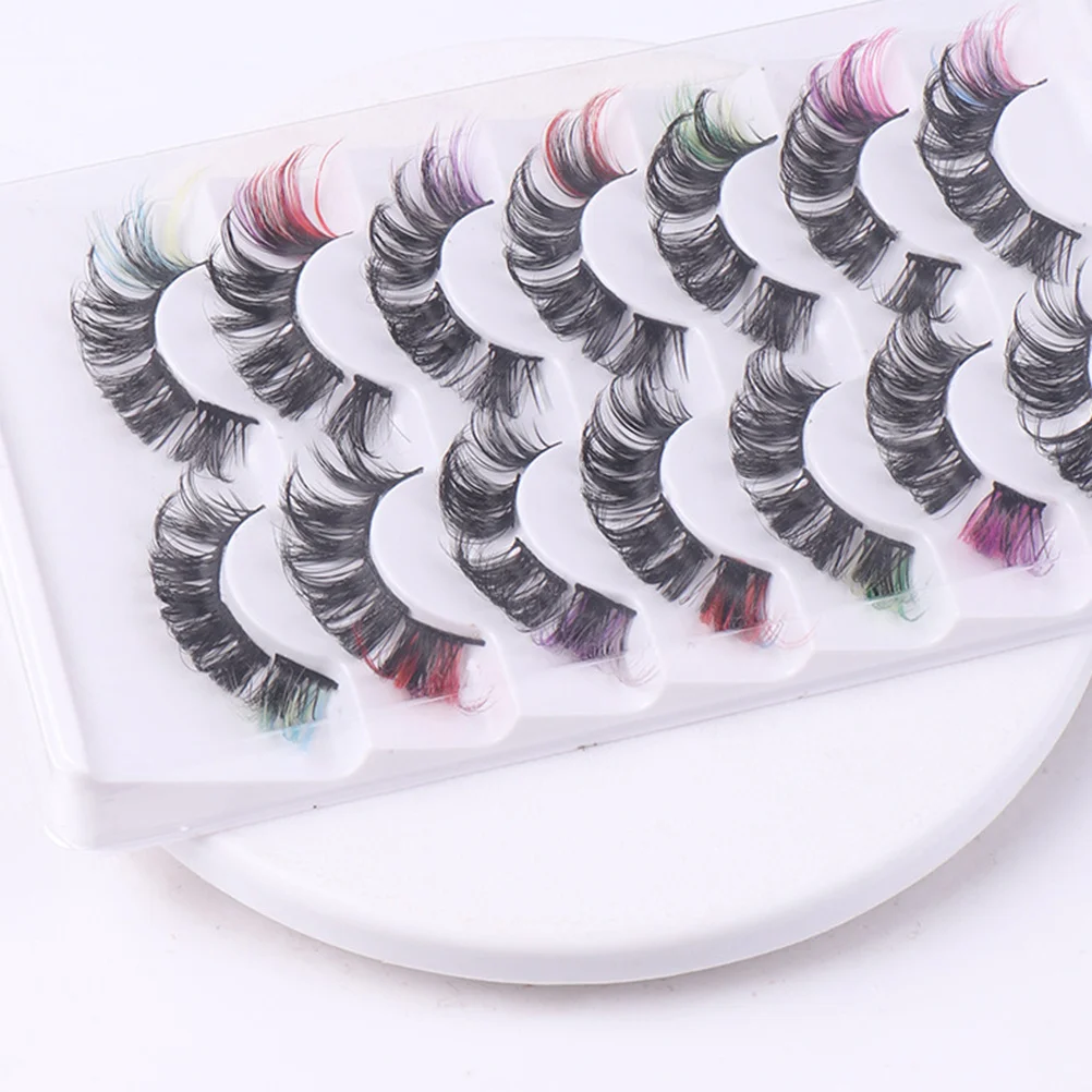 

7Pairs Color Lashes Faux Eyelashes Eye Catching for Various Occasions Fun Personality Expression Lash Extension