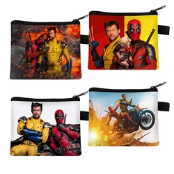 Portfel Deadpool Wolverine dla Disney Movie Cartoon drukowana portmonetka BankCard przenośna pamięć masowa w biurze dla dorosłych Mini torba Anime prezent