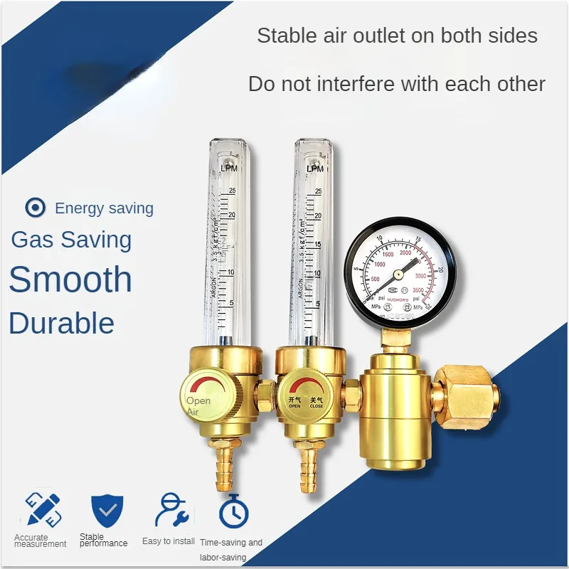 AR-121S Double flow argon meter argon flowmeter pressure reducing valve Industrial gas valve welding