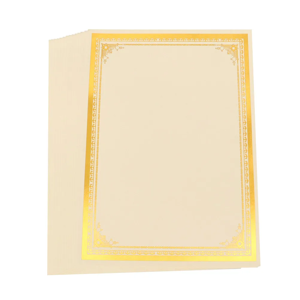 

8 Sheets A4 Certificate Inner Page Custom Blank Diploma Paper ange Gold Plated Award Ceremony Graduation Employee Recognition