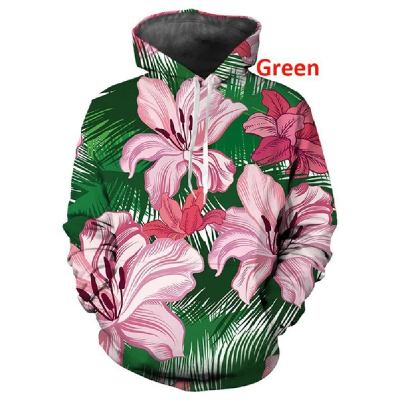 Sudadera con capucha con patrón de flores, ropa de calle de manga larga con estampado 3D, sudadera informal de gran tamaño, Hip Hop, moda de primavera y otoño