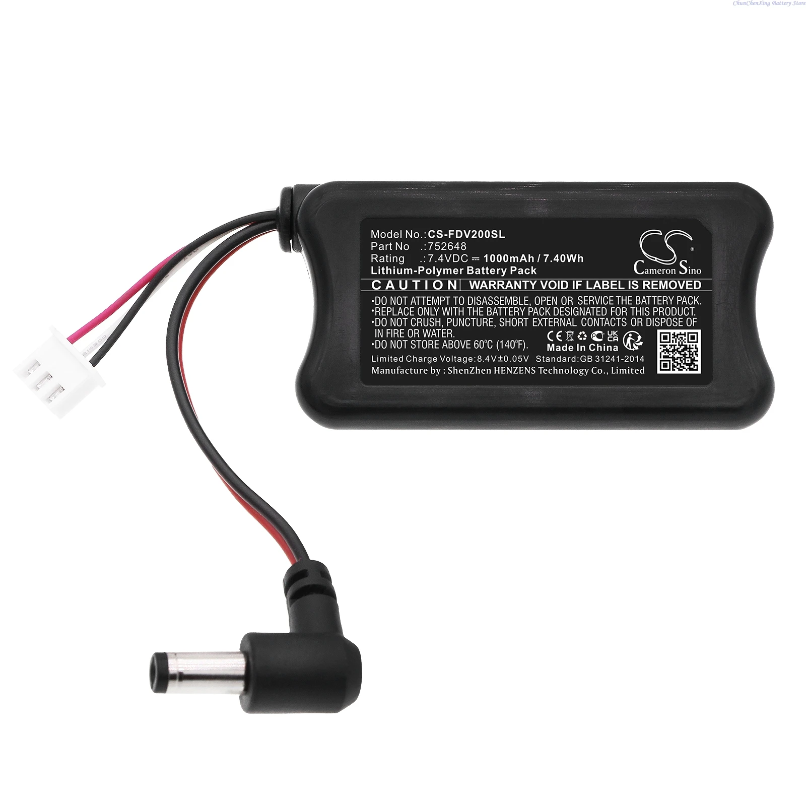7.4V 1000mAh VR battery 752648 for Fatshark Dominator V2, HDO FPV Goggles,Dominator HD,Attitude V2,V3,Predator,Base,RCV922 +TOOL