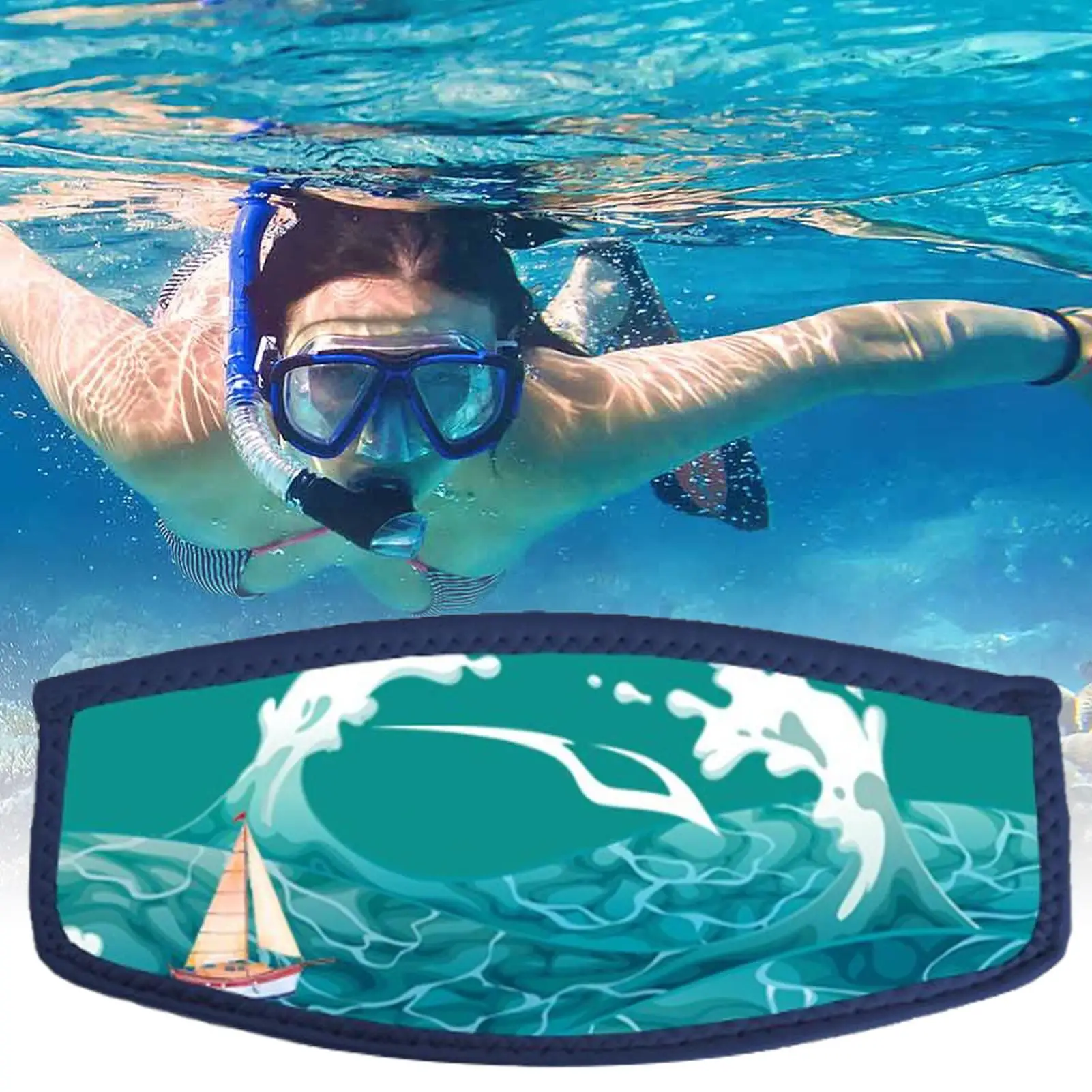 

Dive Strap Cover Dive Hair Protector Wrap Protective Comfortable Wrap Cover for Freediving Swimming Pool Snorkeling Underwater